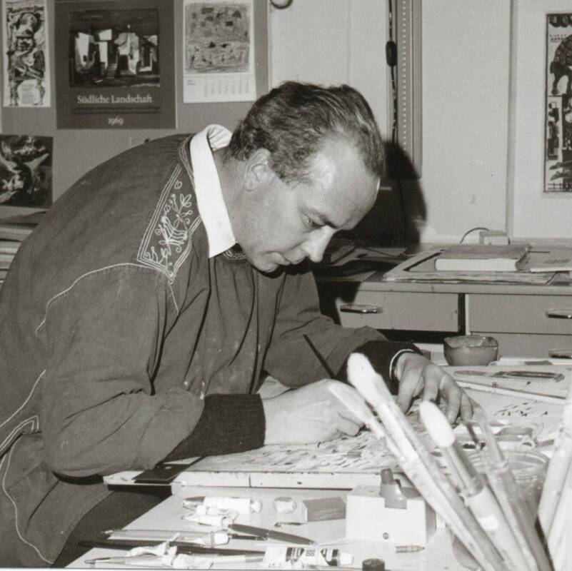 Ernst Kößlinger im Atelier